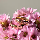 Hjerteringe triplehjerter  0,045 pink safir 8 kt.