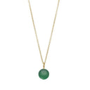 Green agate Vedhæng - Forgyldt
