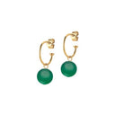 Creol with green agate - Forgyldt