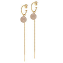 Creol with peach moonstone and chain - Forgyldt