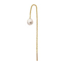 Baroque pearl earchain small - Forgyldt