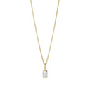 Square Vedhæng White Topaz - Forgyldt