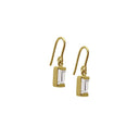 Square earhook White Topaz - Forgyldt