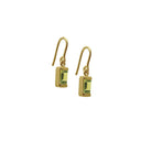 Square earhook Green Peridot - Forgyldt