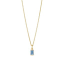 Square Vedhæng Swiss blue Topaz - Forgyldt