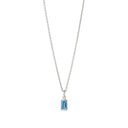 Square Vedhæng Swiss blue Topaz - Sølv