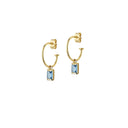 Square creol Swiss blue topaz - Forgyldt