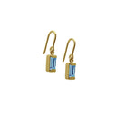 Square earhook Swiss blue Topaz - Forgyldt