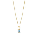 Square Vedhæng Sky blue Topaz - Forgyldt