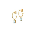 Square creol Sky blue topaz - Forgyldt