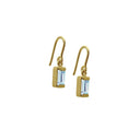 Square earhook Sky blue Topaz - Forgyldt