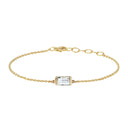 Square Armbånd with white topaz - Forgyldt