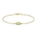 Square Armbånd with green peridot - Forgyldt