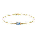 Square Armbånd with Swiss blue Topaz - Forgyldt