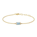 Square Armbånd with Sky blue Topaz - Forgyldt