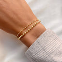 Armbånd db. rk. satinerede kugler sølv fg. 17+2 cm