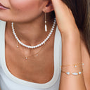 Armbånd perle sølv fg. 17+2 cm