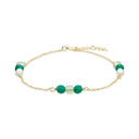 Armbånd grønne sten /fkp. sølv fg. 17+2 cm