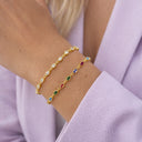 *SoHo armbånd multicolor cubic zir. sølv fg. 17+2 cm