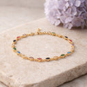 *SoHo armbånd multicolor cubic zir. sølv fg. 17+2 cm