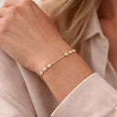 *SoHo armbånd cubic zir. sølv forgyldt 17+2 cm