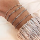 *Armbånd flad strik sølv rh. 17+2 cm