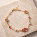 *Armbånd lyserøde cat eye/krystaller/cubic zir. sølv fg. 17+2 cm