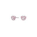 Forg. sølvørestikker hjerte m. rosa mix cz - 30241040918
