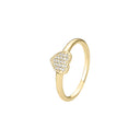 Ring hjerte 7x7mm zirk. 8 karat guld