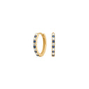 8kt. guldcreoler m/synt. safir og cz  - 30832460316