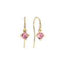 Ørehænger med pink zirkonia 5 mm 8K