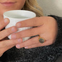 KOLO ring with Grey moonstone - Forgyldt