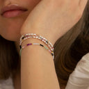 Confetti Pearl Bracelet with Pink Pastel Mix with Soft Pink Ribbon