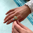 KOLO ring with Aquamarin and Turquoise - Forgyldt
