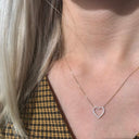 Collier hjerte 0,09 H-W/SI 14 kt. rødguld