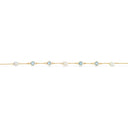 Halskæde fkp./aqua cubic zir. 42+3cm 9 kt.