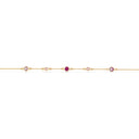 Halskæde rosa/pink/lilla cubic zir. 42+3cm 9 kt.