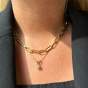 Collier long link sølv fg.