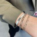Armbånd long links/kuglekæde sølv rh. 17,5+1,5cm