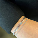Armbånd panzer sølv rh. 18,5 cm