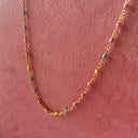 Halskæde multicolor emalje sølv fg. 42+3 cm
