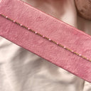 Armbånd rosa emalje sølv fg. 17+2 cm