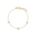 Armbånd poletter cubic zir. sølv fg. 17+2 cm