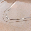 Armbånd db. række singapore/magic sølv rh 42+3 cm