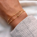 Armbånd db. række kugler sølv fg. 17+2 cm