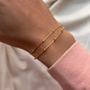 Armbånd db. række kugler sølv fg. 17+2 cm
