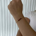 Red Jasper top til armring - Sølv