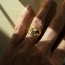 My Love Rock Ring with Blue Topas/Pink Opal