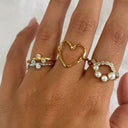 Flow Ring with Two Stones Silver