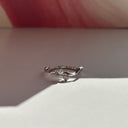 Flow Ring with Two Stones Silver